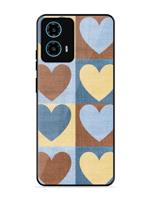 Hearts On Canvas Glossy Soft Edge Case for Motorola Moto G34 (5G) Chachhi