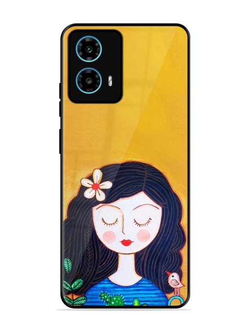 Girl Illustration Glossy Soft Edge Case for Motorola Moto G34 (5G) Chachhi