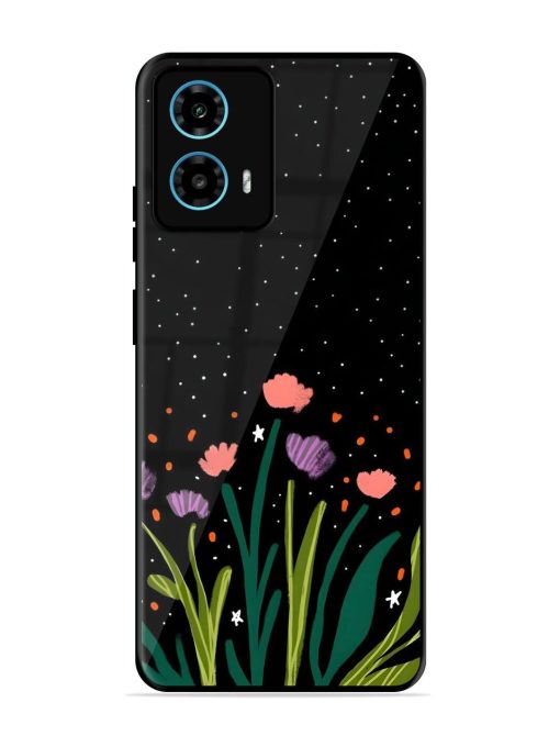 Midnight Bloom Glossy Soft Edge Case for Motorola Moto G34 (5G) Chachhi