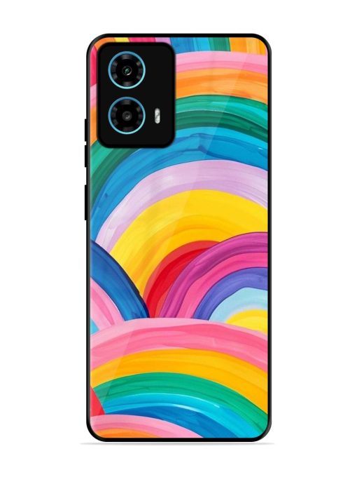 Rainbow Symphony Glossy Soft Edge Case for Motorola Moto G34 (5G) Chachhi