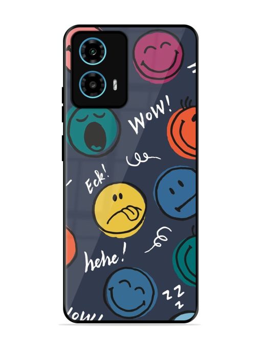 Emoticon Parade Glossy Soft Edge Case for Motorola Moto G34 (5G) Chachhi