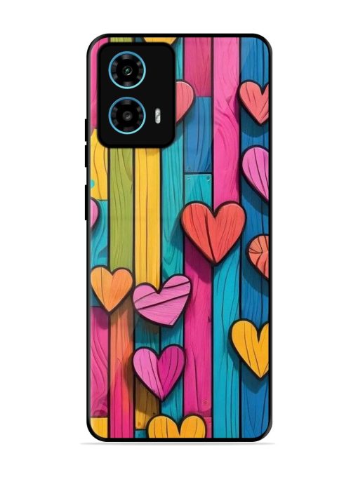 Rainbow Of Hearts Glossy Soft Edge Case for Motorola Moto G34 (5G) Chachhi