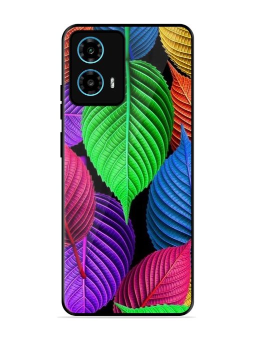 Rainbow Leaf Symphony Glossy Soft Edge Case for Motorola Moto G34 (5G) Chachhi