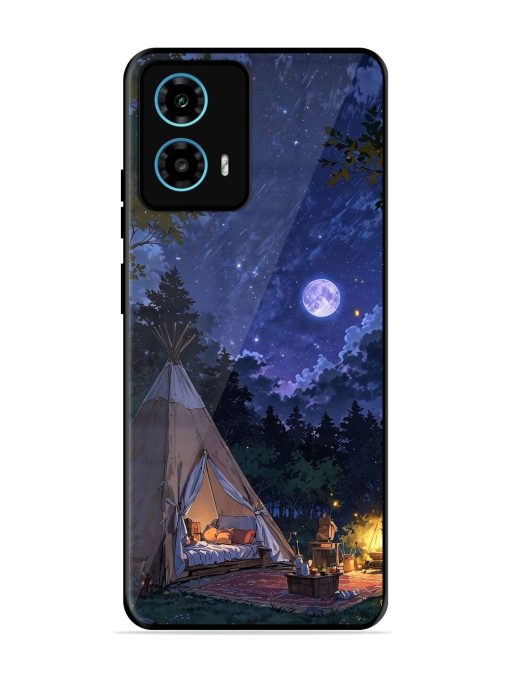 Moonlight Camping Glossy Soft Edge Case for Motorola Moto G34 (5G) Chachhi