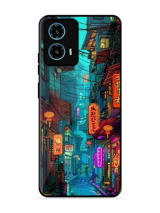 Neon Nightscape Glossy Soft Edge Case for Motorola Moto G34 (5G) Chachhi