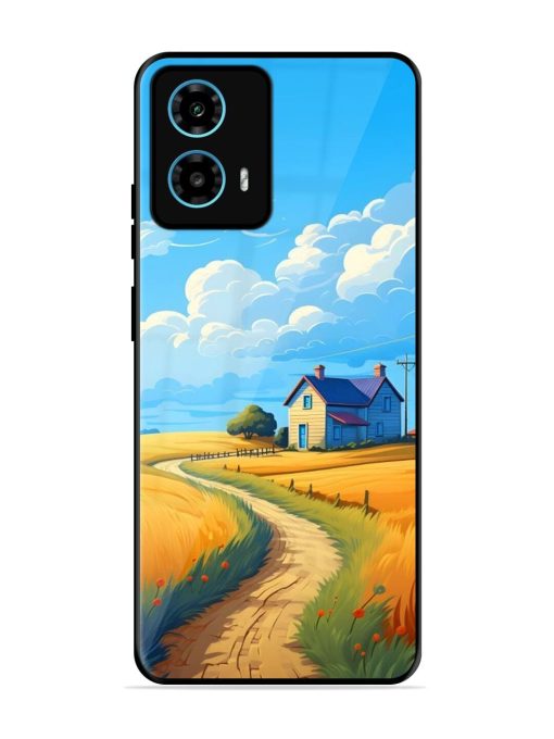 Countryside Cottage Glossy Soft Edge Case for Motorola Moto G34 (5G) Chachhi