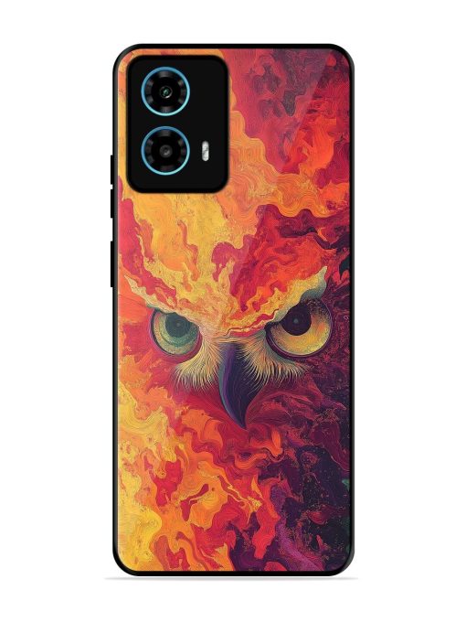 Fiery Owl Glossy Soft Edge Case for Motorola Moto G34 (5G) Chachhi