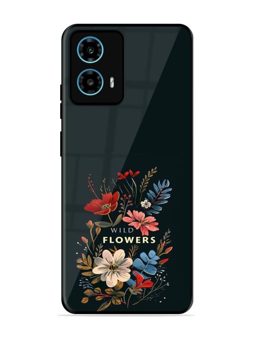 Dark Floral Glossy Soft Edge Case for Motorola Moto G34 (5G) Chachhi