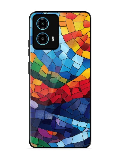 Mosaic Sunset Glossy Soft Edge Case for Motorola Moto G34 (5G) Chachhi