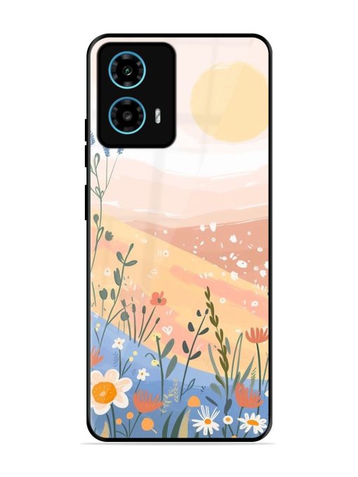 Golden Hour Blooms Glossy Soft Edge Case for Motorola Moto G34 (5G) Chachhi