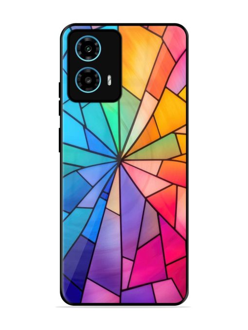 Stained Glass Kaleidoscope Of Colors Glossy Soft Edge Case for Motorola Moto G34 (5G) Chachhi