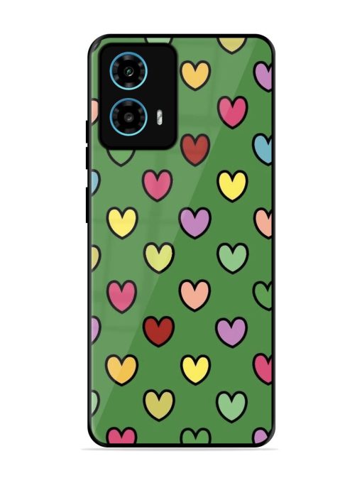 Rainbow Heart Parade Glossy Soft Edge Case for Motorola Moto G34 (5G) Chachhi