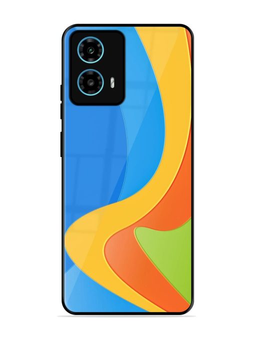 Curvy Color Cascade Glossy Soft Edge Case for Motorola Moto G34 (5G) Chachhi