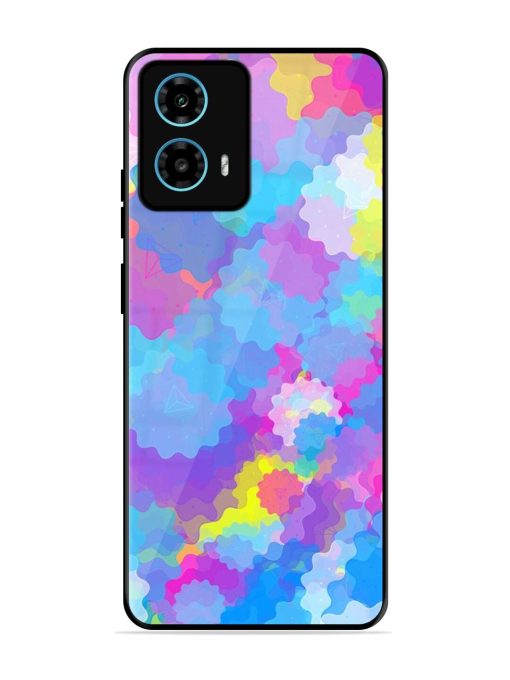 Psychedelic Cloud Burst Glossy Soft Edge Case for Motorola Moto G34 (5G) Chachhi