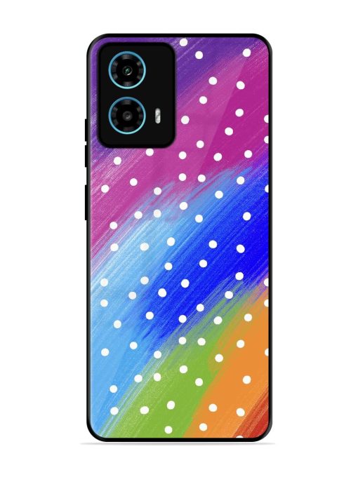 Rainbow Polka Dot Dream Glossy Soft Edge Case for Motorola Moto G34 (5G) Chachhi