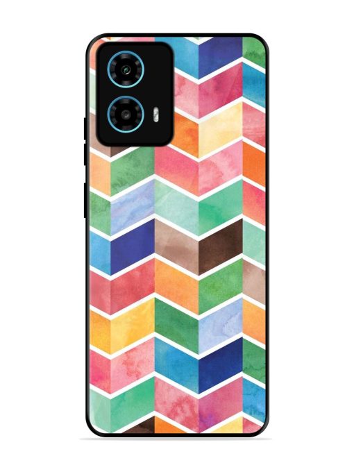 Watercolor Chevron Whimsy Glossy Soft Edge Case for Motorola Moto G34 (5G) Chachhi