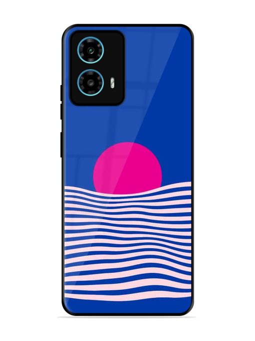 Pink Sunset Over Blue Waves Glossy Soft Edge Case for Motorola Moto G34 (5G) Chachhi