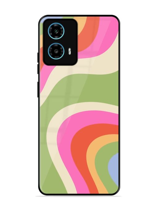 Wavy Rainbow Wonderland Glossy Soft Edge Case for Motorola Moto G34 (5G)