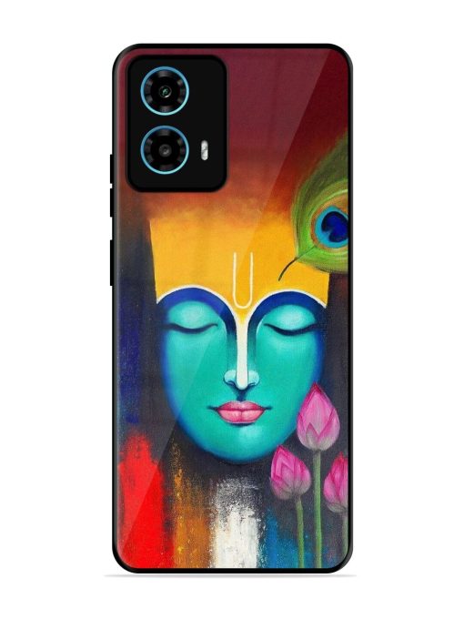 Divine Tranquility: The Face Of Krishna Glossy Soft Edge Case for Motorola Moto G34 (5G) Chachhi