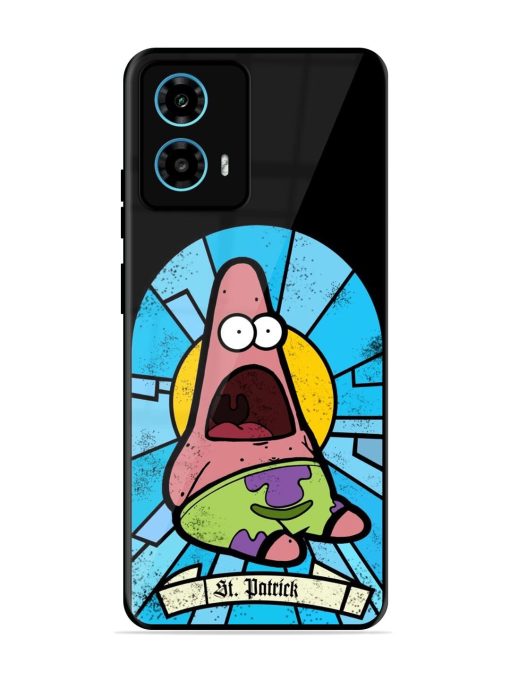 St. Patrick'S Day Stained Glass Patrick Star Glossy Soft Edge Case for Motorola Moto G34 (5G)