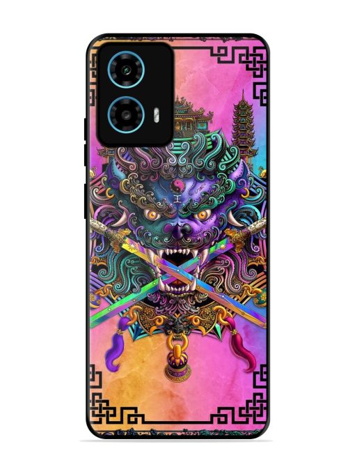 Psychedelic Fu Dog Tapestry Glossy Soft Edge Case for Motorola Moto G34 (5G) Chachhi