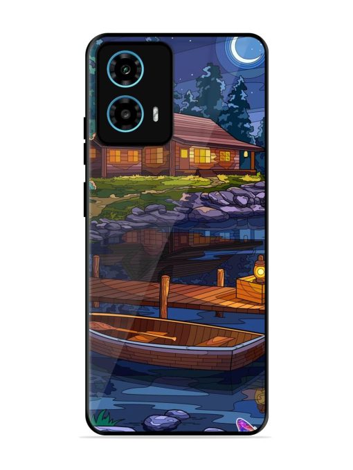 Moonlit Serenity Glossy Soft Edge Case for Motorola Moto G34 (5G) Chachhi