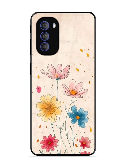 Delicate Bloom Glossy Soft Edge Case for Motorola Moto G51 (5G) Chachhi