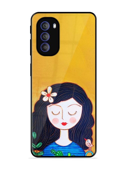 Girl Illustration Glossy Soft Edge Case for Motorola Moto G51 (5G) Chachhi