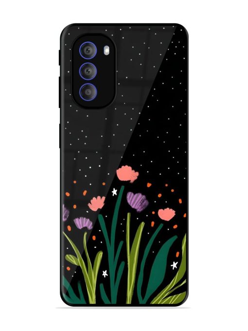 Midnight Bloom Glossy Soft Edge Case for Motorola Moto G51 (5G)