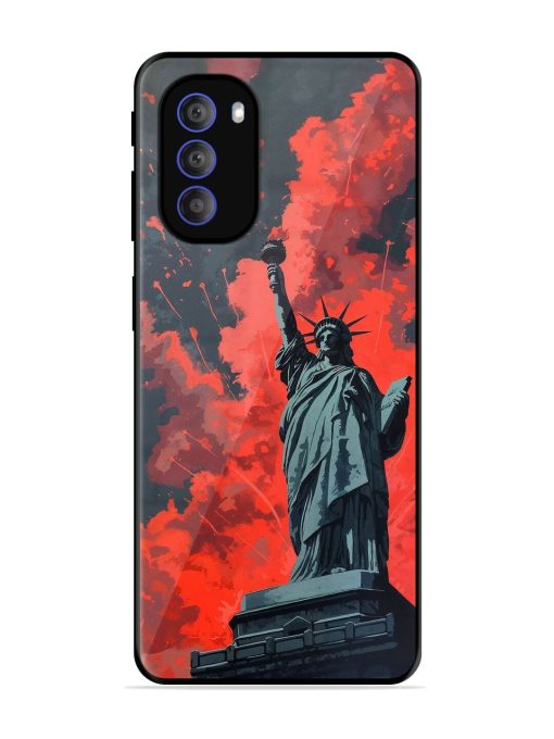 Lady Liberty'S Firework Finale Glossy Soft Edge Case for Motorola Moto G51 (5G) Chachhi