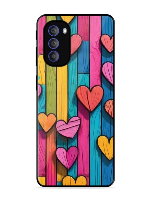 Rainbow Of Hearts Glossy Soft Edge Case for Motorola Moto G51 (5G) Chachhi