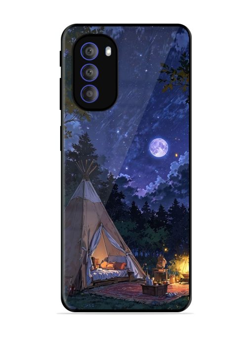 Moonlight Camping Glossy Soft Edge Case for Motorola Moto G51 (5G) Chachhi