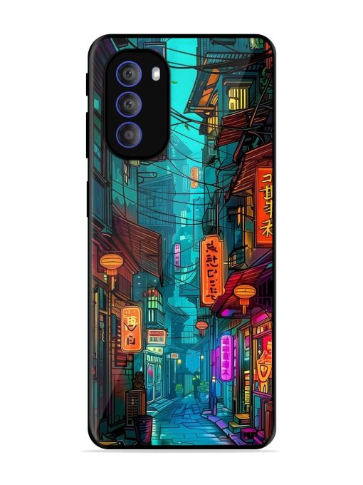 Neon Nightscape Glossy Soft Edge Case for Motorola Moto G51 (5G) Chachhi