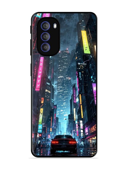 Neon Nightscape Glossy Soft Edge Case for Motorola Moto G51 (5G) Chachhi