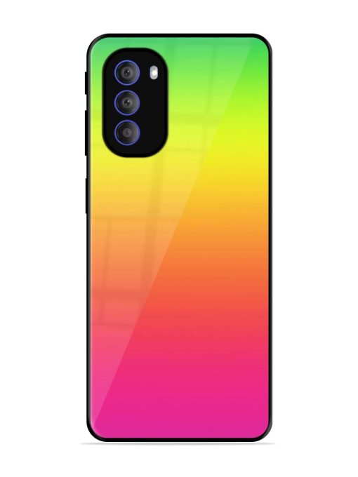 Rainbow Gradient Glossy Soft Edge Case for Motorola Moto G51 (5G) Chachhi