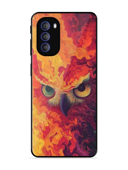 Fiery Owl Glossy Soft Edge Case for Motorola Moto G51 (5G) Chachhi