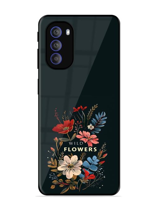 Dark Floral Glossy Soft Edge Case for Motorola Moto G51 (5G)