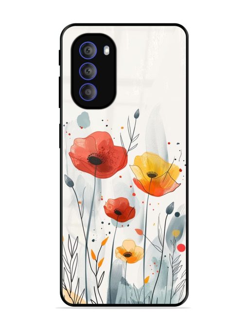 Poppy Fields Glossy Soft Edge Case for Motorola Moto G51 (5G)