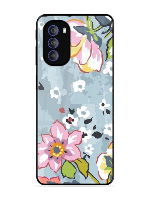 Floral Fantasy Glossy Soft Edge Case for Motorola Moto G51 (5G) Chachhi