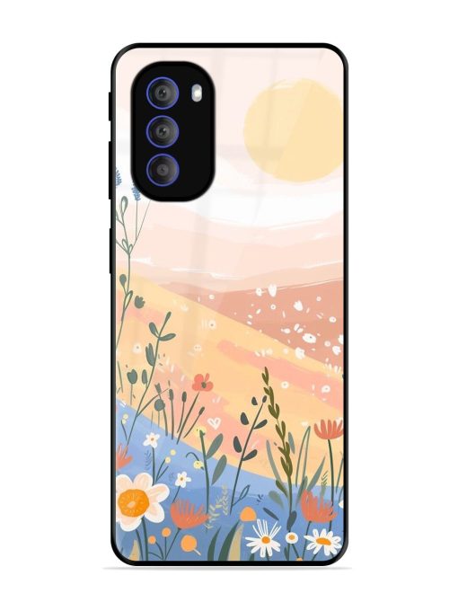 Golden Hour Blooms Glossy Soft Edge Case for Motorola Moto G51 (5G) Chachhi