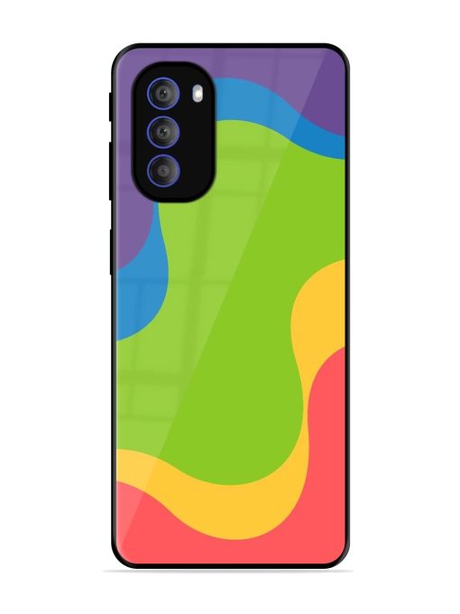 Wavy Rainbow Wonderland Glossy Soft Edge Case for Motorola Moto G51 (5G) Chachhi