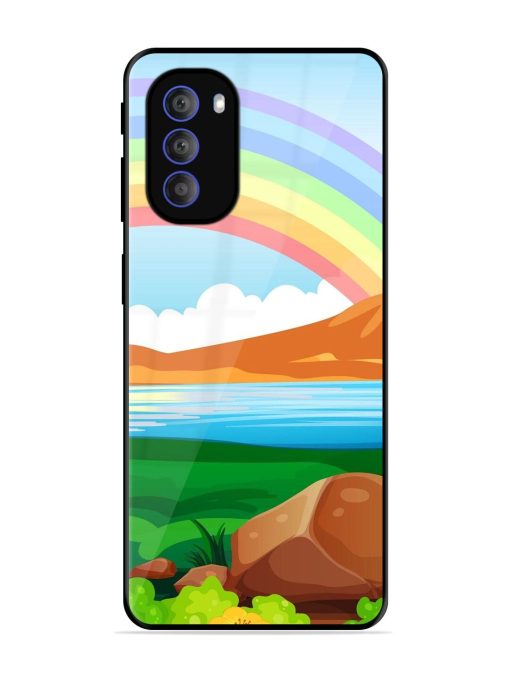 Rainbow Over The Lake Glossy Soft Edge Case for Motorola Moto G51 (5G)