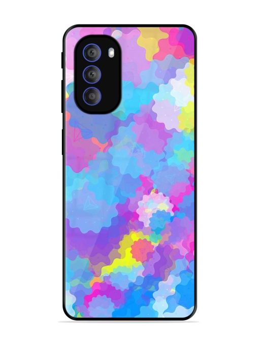 Psychedelic Cloud Burst Glossy Soft Edge Case for Motorola Moto G51 (5G) Chachhi