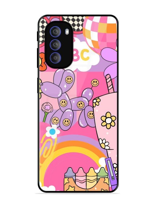 Whimsical Y2K Chaos Glossy Soft Edge Case for Motorola Moto G51 (5G)