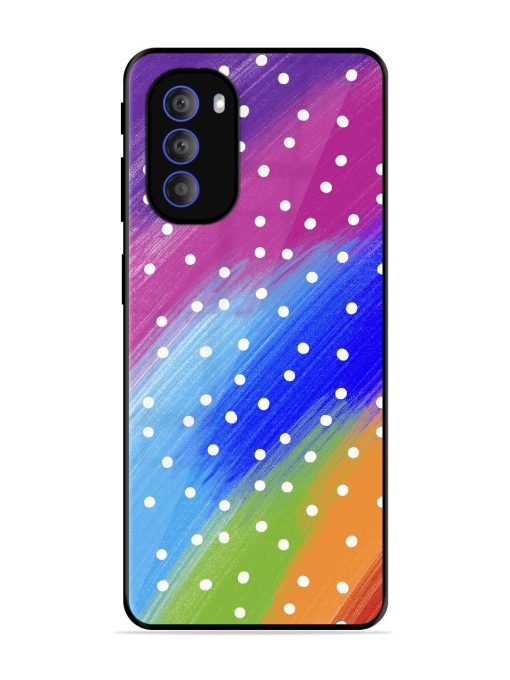 Rainbow Polka Dot Dream Glossy Soft Edge Case for Motorola Moto G51 (5G) Chachhi