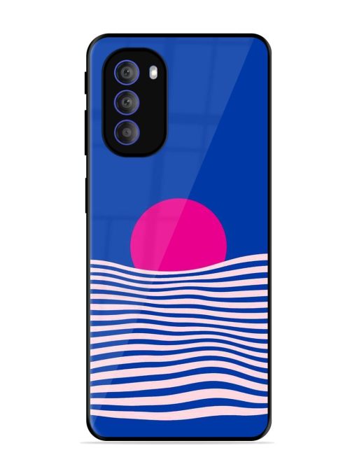 Pink Sunset Over Blue Waves Glossy Soft Edge Case for Motorola Moto G51 (5G) Chachhi