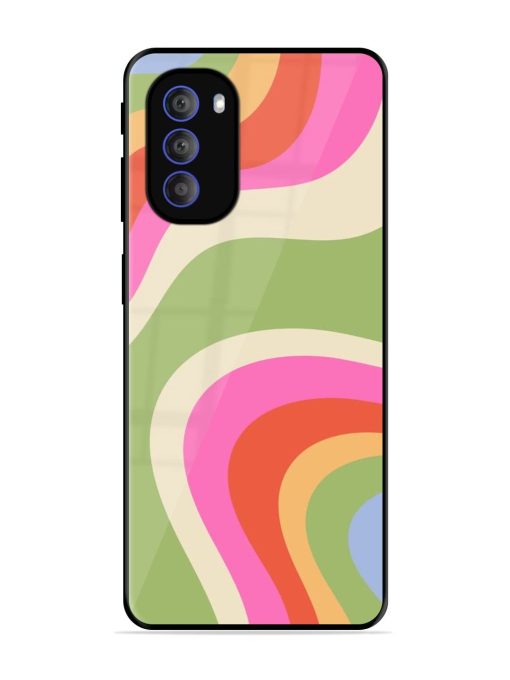 Wavy Rainbow Wonderland Glossy Soft Edge Case for Motorola Moto G51 (5G) Chachhi