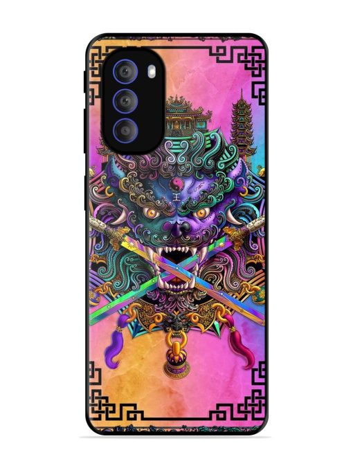Psychedelic Fu Dog Tapestry Glossy Soft Edge Case for Motorola Moto G51 (5G)