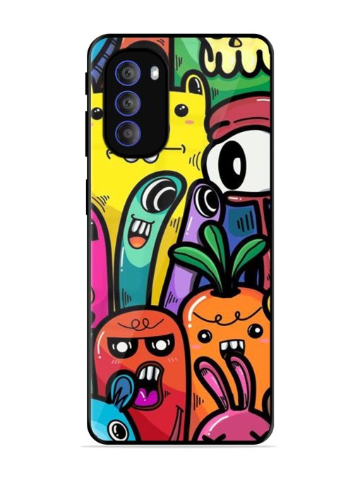 Whimsical Doodle Chaos Glossy Soft Edge Case for Motorola Moto G51 (5G)