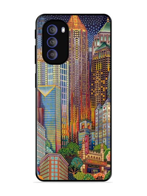 Neon Nightscape Glossy Soft Edge Case for Motorola Moto G51 (5G) Chachhi